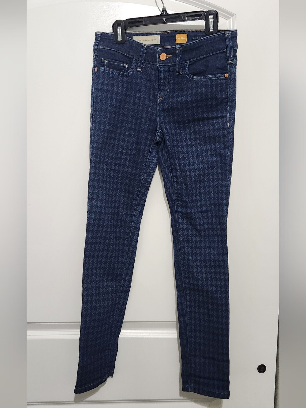 Pilcro and the Letterpress Navy Houndstooth Skinny Jeans